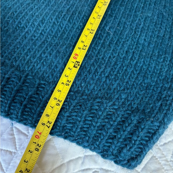 Teal and Pink Patterned Women's hand knit Sweater LARGE - Picture 2 of 4